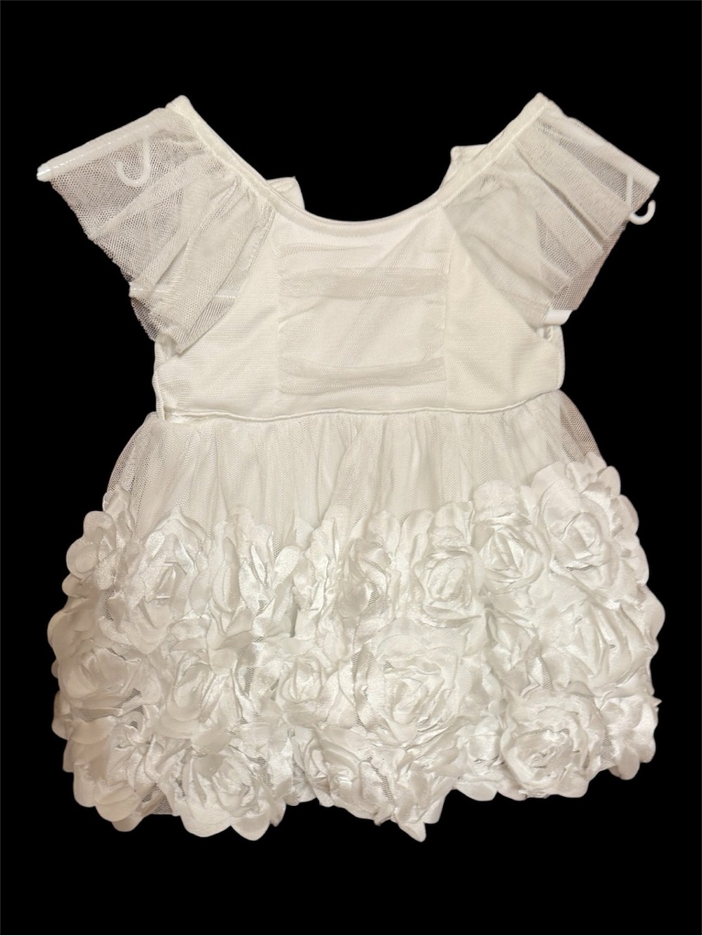 Nannette White Floral Rosette Tulle Dress 0-3 month baby formal